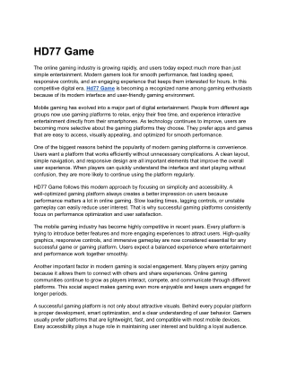 Hd77 Game