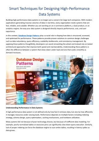Smart Techniques for Designing High-Performance Data Systems