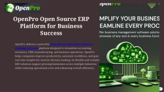 OpenPro Open Source ERP Platform for Business Success