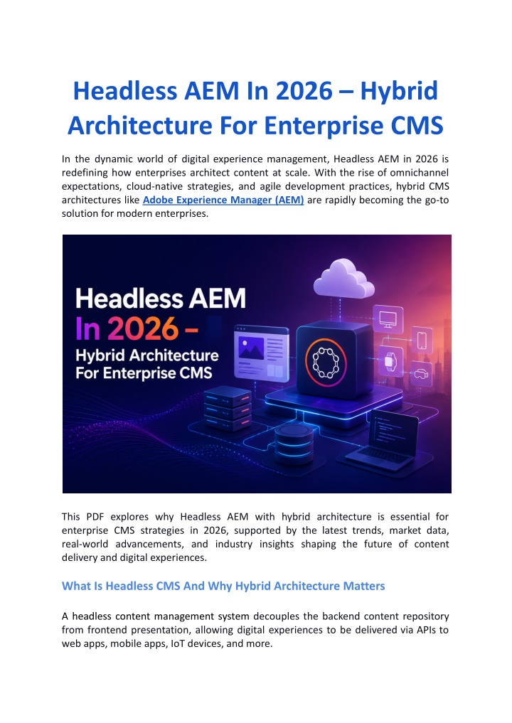 PPT - Headless AEM In 2026 – Hybrid Architecture For Enterprise CMS ...