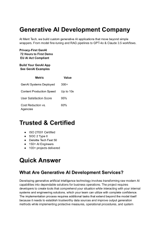 Generative AI Development Company