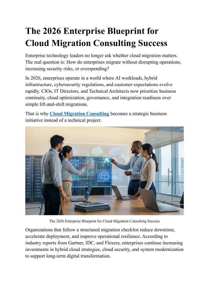 PPT - Cloud Migration Consulting Checklist 2026 PowerPoint Presentation ...