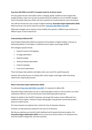 How Does GEO Differ From SEO