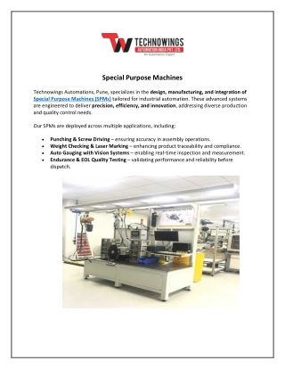 Special Purpose Machine in Pune