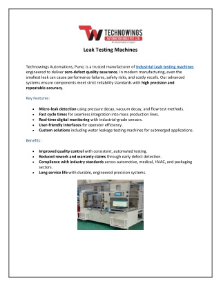 leak testing machines