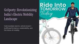 Top Electric Cycle Company in India - Gosporty