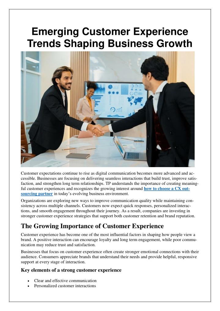 PPT - Emerging Customer Experience Trends Shaping Business Growth ...
