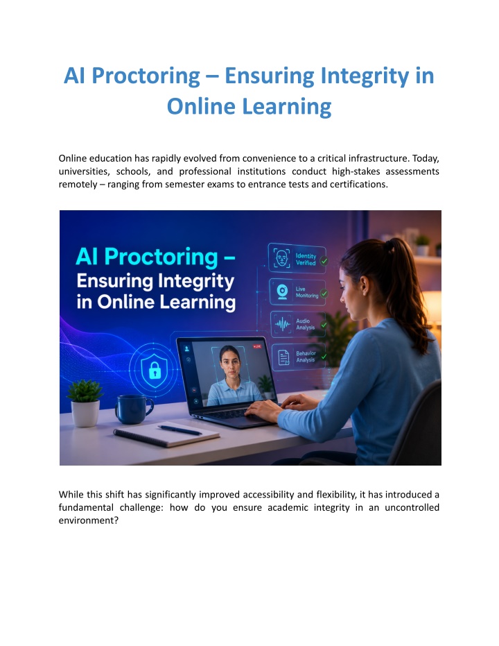 PPT - AI Proctoring – Ensuring Integrity in Online Learning PowerPoint ...