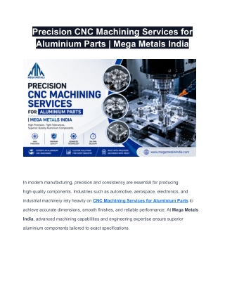 Precision CNC Machining Services for Aluminium Parts _ Mega Metals India