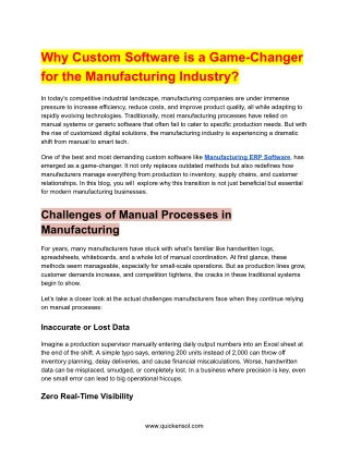 Why Custom Software is a Game-Changer for the Manufacturing Industry_