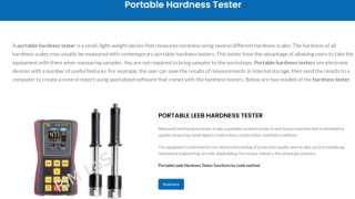 What Is Portable Hardness Tester - UCI & LEEB Portable Hardness Tester
