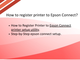 How to register printer to Epson Connect