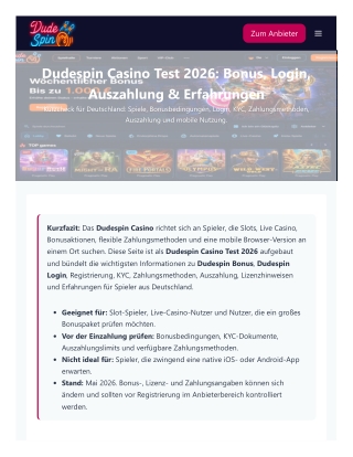 Dudespin Casino Deutschland