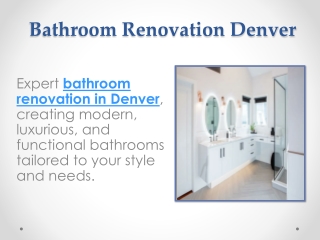 Bathroom Renovation Denver
