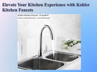 Elevate Your Kitchen Experience with Kohler Kitchen Faucets