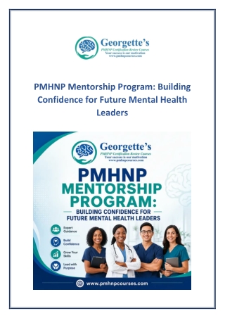 PMHNP Mentorship Program: Building Confident Future Mental Health Leaders
