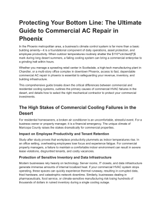 Protecting Your Bottom Line_ The Ultimate Guide to Commercial AC Repair in Phoenix