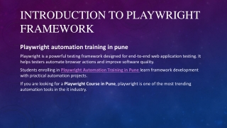 Introduction to Playwright Framework