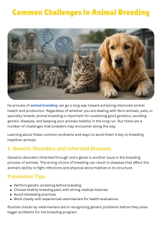 Common Challenges in Animal Breeding