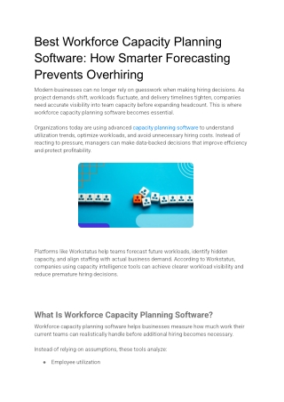 Best Workforce Capacity Planning Software: How Smarter Forecasting Prevents Over