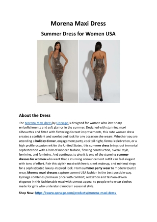 Morena Maxi Dress – Summer Dress for Women USA