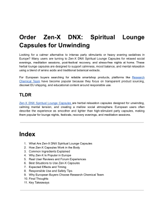 Order Zen-X DNX_ Spiritual Lounge Capsules for Unwinding.