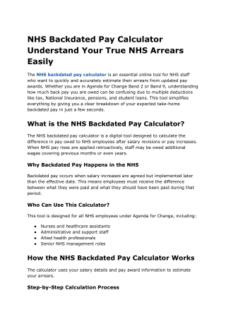 PPT - NHS Backdated Pay Calculator Understand Your True NHS Arrears ...