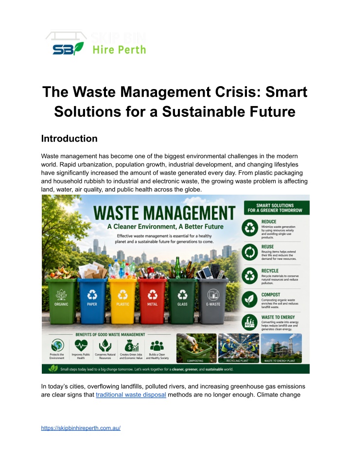 PPT - The Waste Management Crisis: Smart Solutions for a Sustainable ...