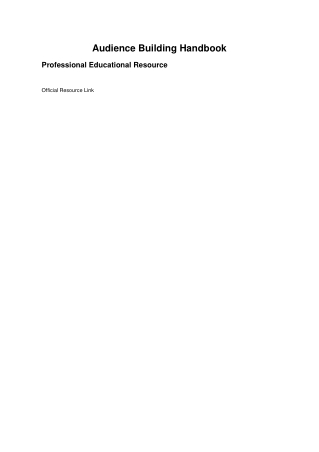 Audience Building Handbook: Effective Methods for Growing a TikTok Community