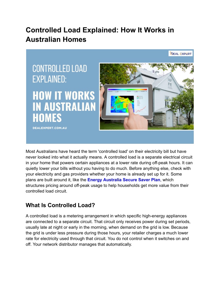 PPT - Controlled Load Explained_ How It Works in Australian Homes ...