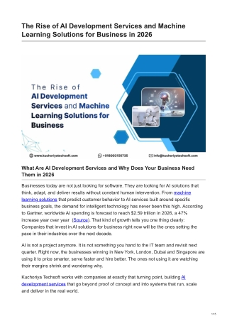 PPT - The Rise of AI Development Services and Machine Learning ...