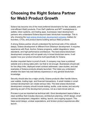 Best Solana Blockchain Development Company - Ment Tech
