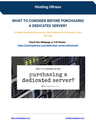 What to Consider Before Purchasing a Dedicated Server