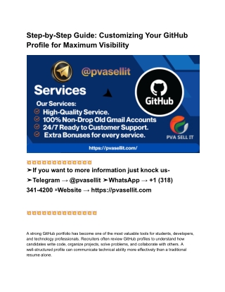 PPT - Step-by-Step Guide_ Customizing Your GitHub Profile for Maximum ...
