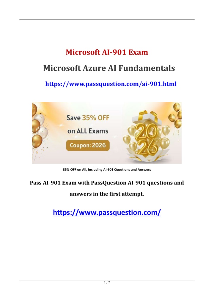 PPT - Microsoft Azure AI Fundamentals AI-901 PDF Questions PowerPoint ...