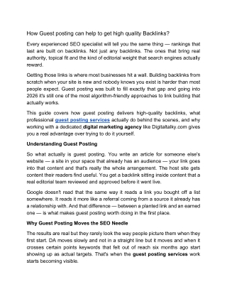 Guest Posting services in Bangalore