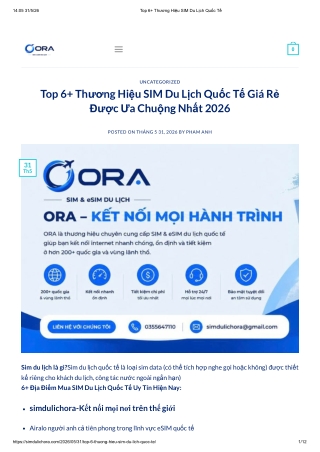 Top 6  Thương Hiệu SIM Du Lịch Quốc Tế
