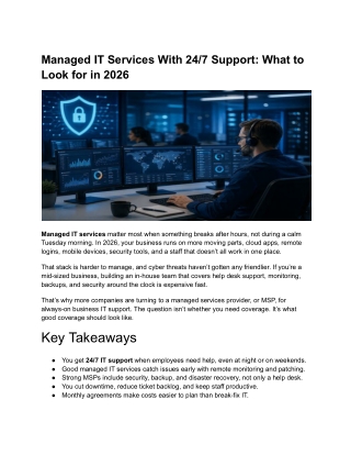 24/7 Managed IT Services to Boost Business Performance
