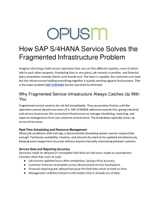 SAP S4HANA Service
