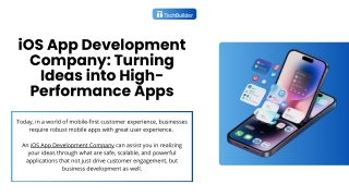 iOS App Development Company Turning Ideas into High-Performance Apps