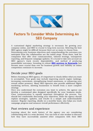 Factors To Consider While Determining An SEO Company