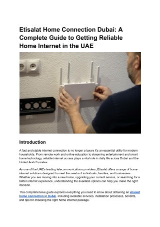Etisalat Home Connection Dubai: A Complete Guide to Getting Reliable Home Intern
