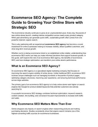 Ecommerce SEO Agency | Expert Ecommerce SEO Services by Maven Peak Solutions