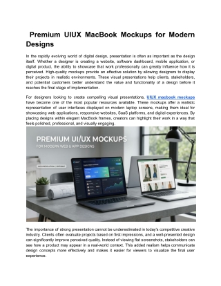 Premium UIUX MacBook Mockups for Modern Designs