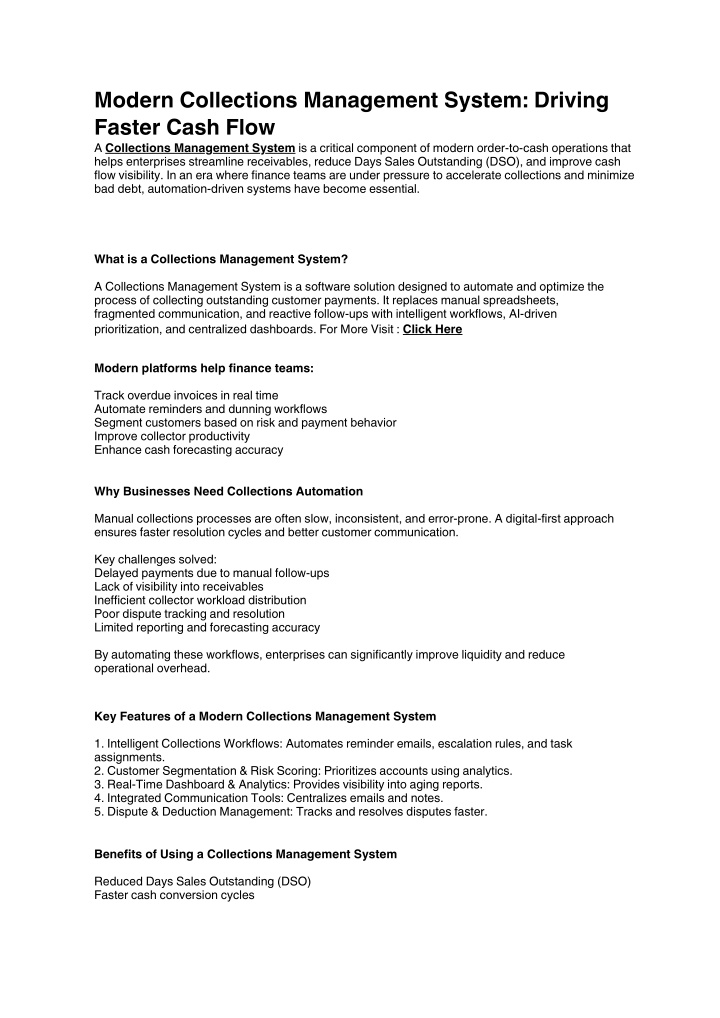 PPT - Collections Management System: A Complete Enterprise Finance ...
