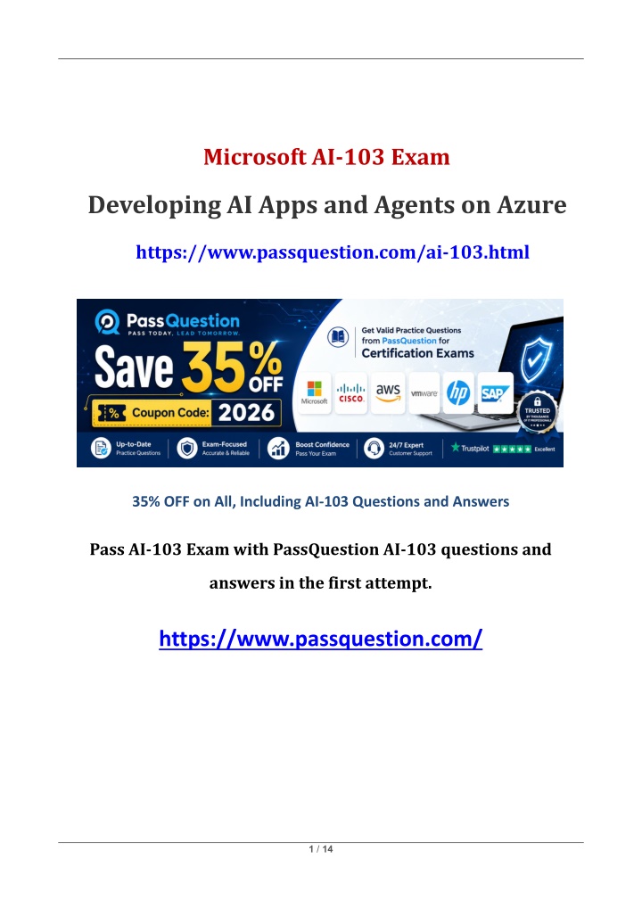 PPT - AI-103 Azure AI Apps and Agents Developer Associate PDF Questions ...