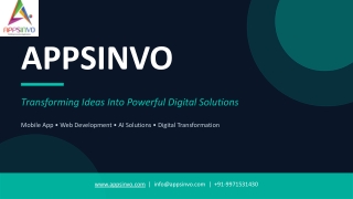 Appsinvo : Affordable Mobile App Development Company in India, USA & UK