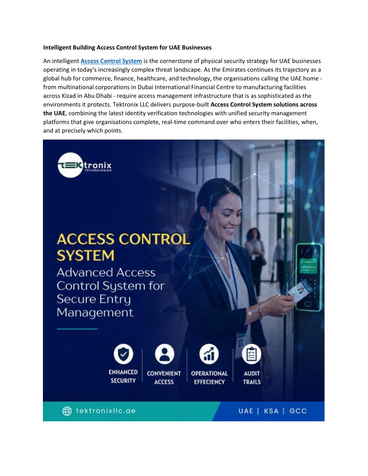 PPT - Intelligent Building Access Control System for UAE Businesses ...