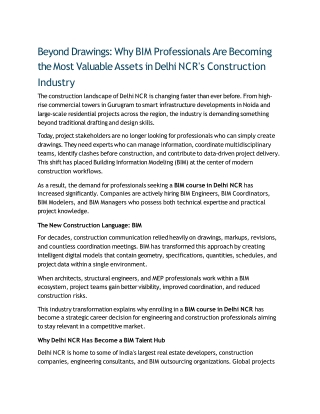 Beyond Drawings: Why BIM Professionals Are Becoming the Most Valuable Assets in