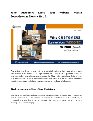 Why Customers Leave Your Website Within Seconds—and How to Stop It